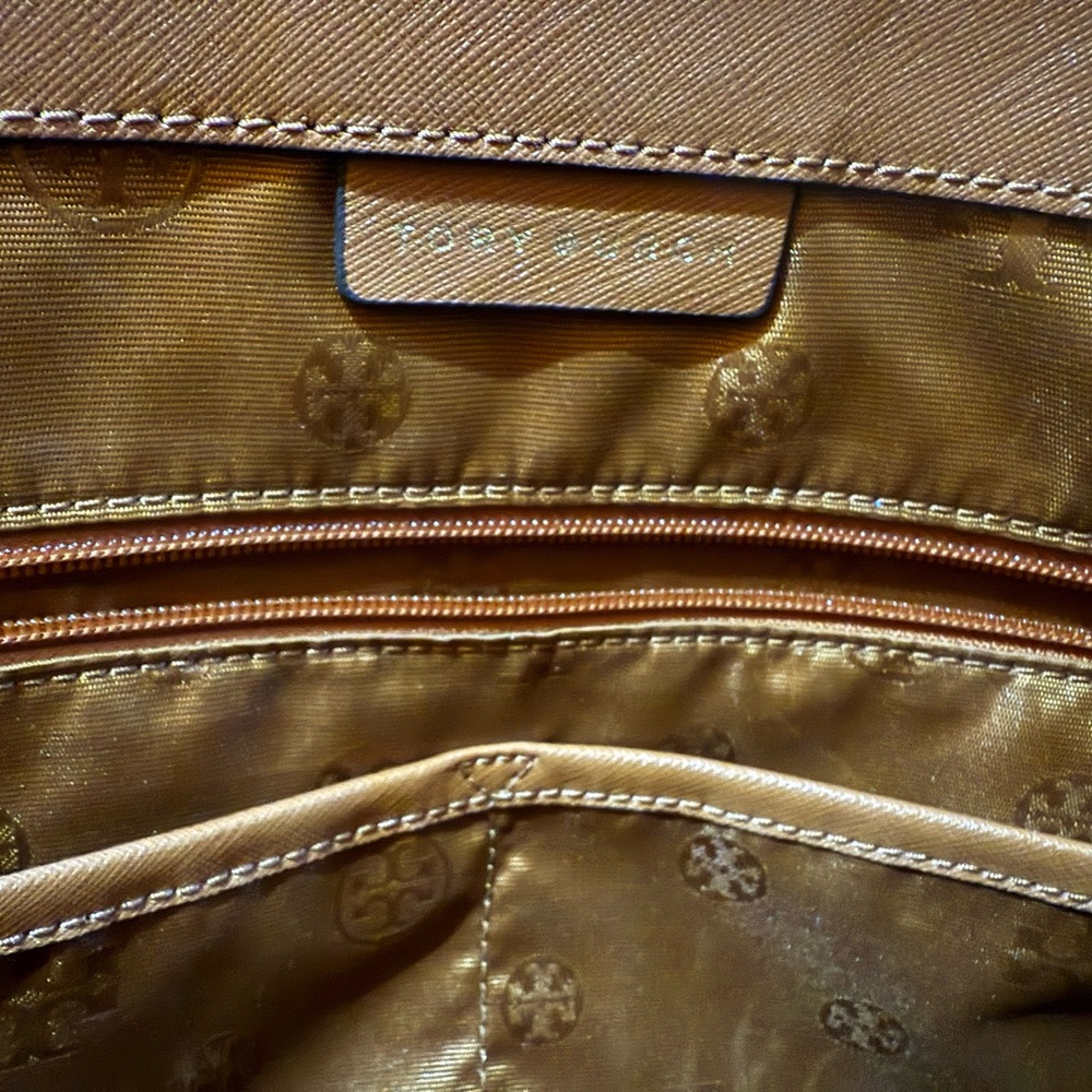 EUC Tory Burch Brown Leather Tote Sophisticated Everyday Style - Picture 10 of 10